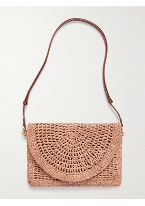 Chloé - + Made For A Woman The Summer Banana Leather-trimmed Raffia Shoulder Bag - Neutrals - One size