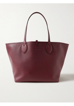 Gucci - Totissima Reversible Textured-leather And Canvas-jacquard Tote - Burgundy - One size