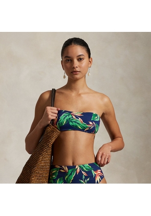 Tropical-Print High-Waist Bikini Bottom