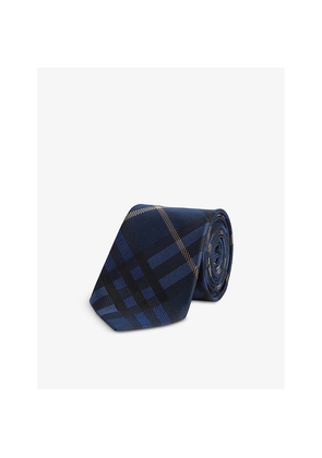 Mens Burberry Check-Pattern Silk Tie