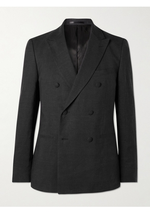 Mr P. - Double-Breasted Linen Tuxedo Jacket - Men - Gray - 38