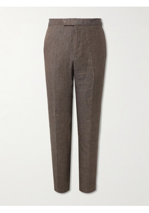 Kingsman - Straight-Leg Linen Suit Trousers - Men - Brown - IT 46