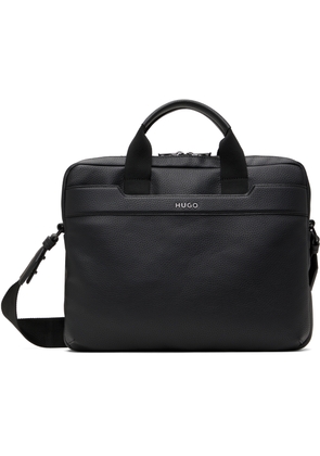 Hugo Black Grained Faux-Leather Document Briefcase