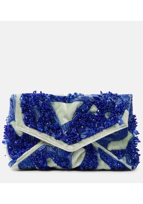 Dries Van Noten Embellished velvet clutch