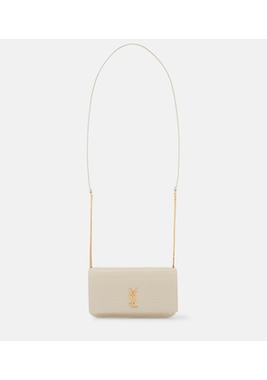 Saint Laurent Cassandre leather phone pouch