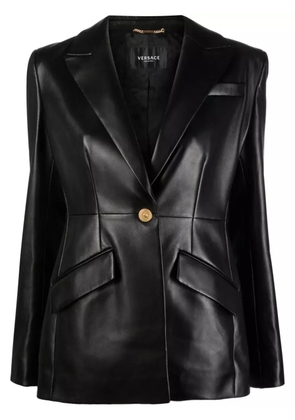 Versace single-breasted leather blazer - Black