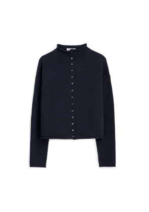 Taylor Roll-Neck Cardigan in Navy, X-Small