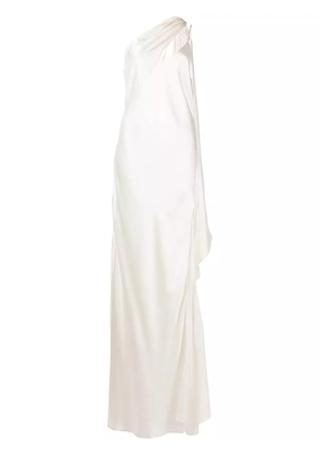 Michelle Mason drape-panel silk gown - White