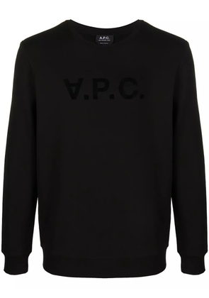 A.P.C. logo-print crew neck sweatshirt - Black