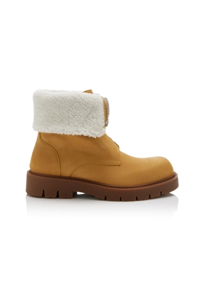 Bottega Veneta Haddock Shearling-Lined Nubuck Ankle Boots - Moda Operandi
