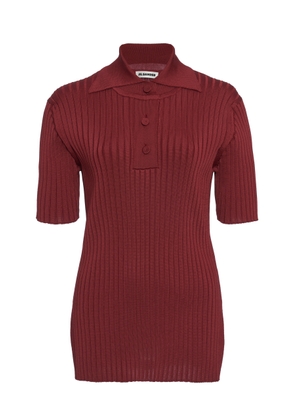 Jil Sander Ribbed-Knit Polo Top - Moda Operandi
