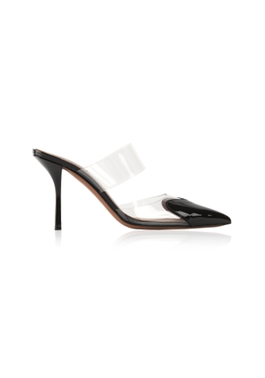 ALAÏA Le Cœur PVC; Leather Mules - Moda Operandi