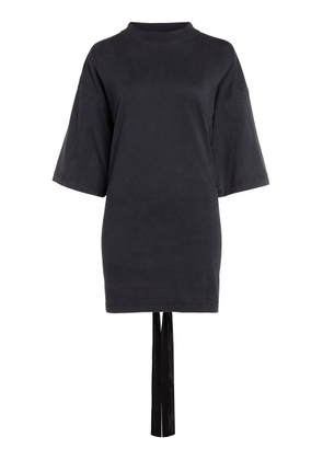 Balenciaga Lace-Up Washed-Jersey T-Shirt - Moda Operandi