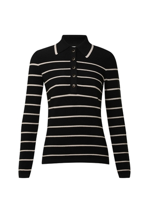Zimmermann - Crush Striped Knit Polo Top - Black/white - 0 - Moda Operandi