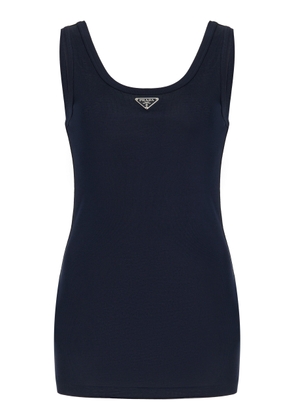Prada Logo-Detailed Cotton Tank Top - Moda Operandi