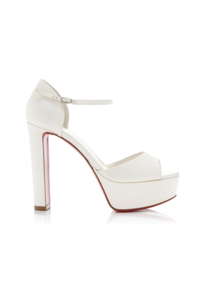 Christian Louboutin Sandaloo 130mm Crepe-Satin Platform Sandals - Moda Operandi
