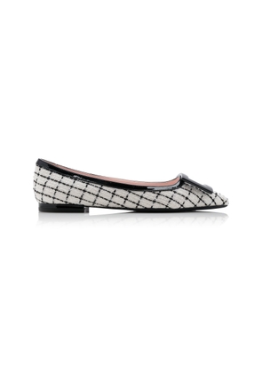 Roger Vivier Gommettine Patent Leather-Trimmed Tweed Flats - Moda Operandi