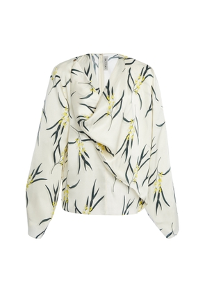 Del Core Draped Georgette Top - Moda Operandi