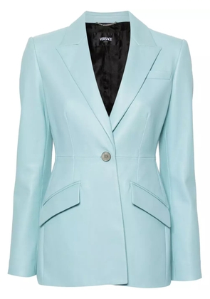 Versace single-breasted leather blazer - Blue