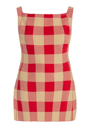 High Sport Exclusive Asher Gingham Cotton-Blend Knit Apron Top - Moda Operandi