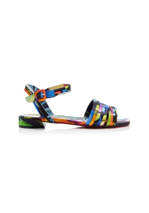 Christian Louboutin Exclusive Riviera Sweet Disco Jane Printed Satin Sandals - Moda Operandi