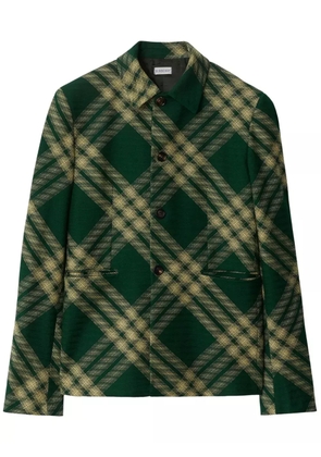 Burberry check-pattern buttoned blazer - Green