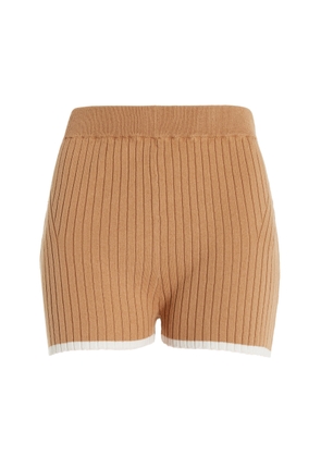 Matthew Bruch Ribbed-Knit Cotton-Blend Mini Shorts - Moda Operandi