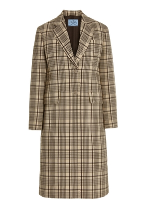 Prada Double-Breasted Checked Wool Coat - Moda Operandi