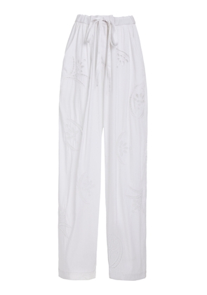 Isabel Marant  Hectorina Eyelet-Embroidered Poplin Wide-Leg Pants - Moda Operandi