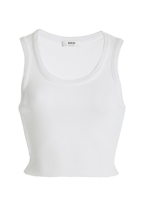Agolde Poppy Cotton-Blend Cropped Tank Top - Moda Operandi