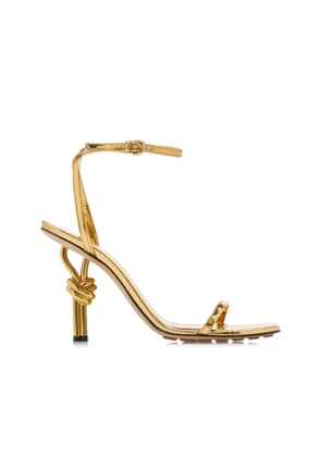Bottega Veneta Knot Metallic-Leather Sandals - Moda Operandi