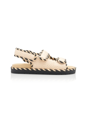 Bottega Veneta Jack Raffia Slingback Sandals - Moda Operandi