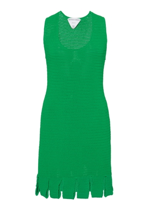 Bottega Veneta - Carwash-Hem Cotton-Blend Mesh Mini Dress - Green - M - Moda Operandi