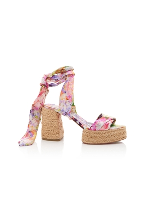 Christian Louboutin Mariza Du Desert 70mm Sash-Tie Woven Platform Sandals - Moda Operandi