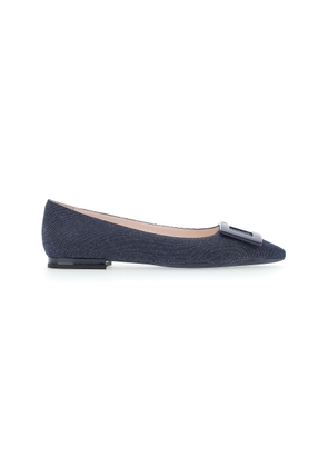 Roger Vivier Gommettine Denim Flats - Moda Operandi