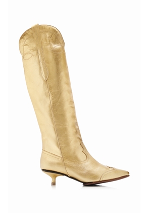 Johanna Ortiz Composed Of Love Metallic Leather Boots - Moda Operandi