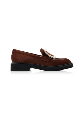 Roger Vivier Viv Rangers Buckle-Embellished Suede Loafers - Moda Operandi