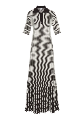 Bottega Veneta - Ribbed Wool-Blend Maxi Dress - Stripe - XS - Moda Operandi
