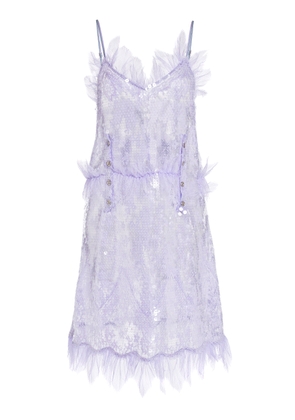 Bottega Veneta - Sequined Lace Midi Dress - Purple - IT 40 - Moda Operandi
