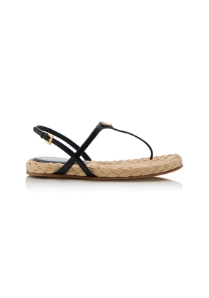 Prada Leather; Raffia Sandals - Moda Operandi