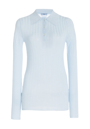 Prada Cashmere-Silk Polo Shirt - Moda Operandi