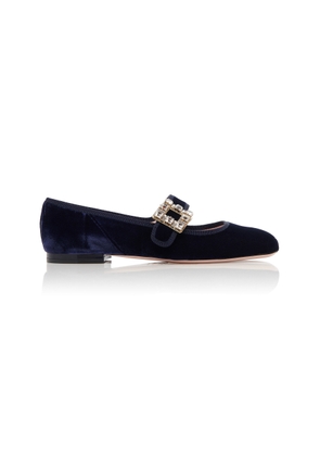 Roger Vivier Tres Vivier Velvet Flats - Moda Operandi