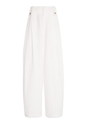 Bottega Veneta Pleated Compact Cotton Wide-Leg Pants - Moda Operandi