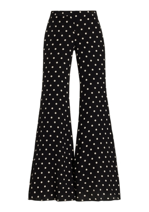 FRANÇOISE Exclusive Catherine Polka-Dot Deadstock-Silk Flared Pants - Moda Operandi