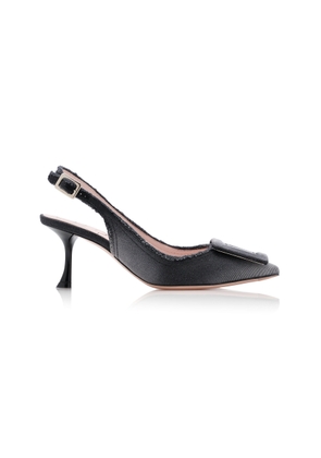 Roger Vivier Raw Edge Denim Slingback Pumps - Moda Operandi
