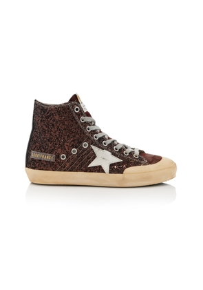 Golden Goose Francy Penstar Suede-Trimmed Glittered Sneakers - Moda Operandi