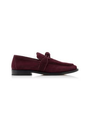 Bottega Veneta - Astaire Suede Loafers - Burgundy - IT 36 - Moda Operandi