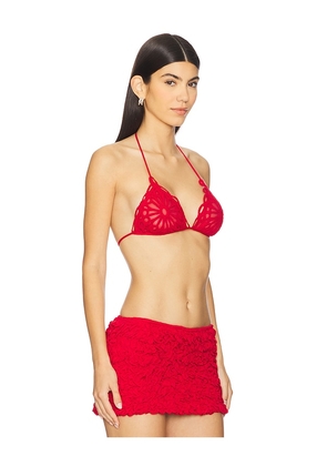 Norma Kamali Scallop Bra Top in Red. Size L. Also in M, S.