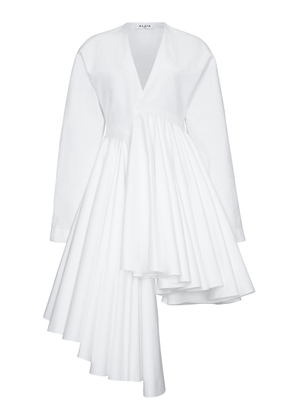 ALAÏA - Asymmetric Cotton Mini Wrap Dress - White - FR 38 - Moda Operandi