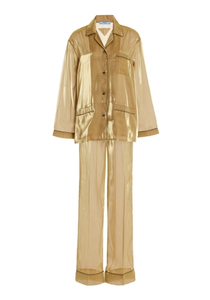 Prada - Voile Satin Pajamas - Brown - L - Moda Operandi